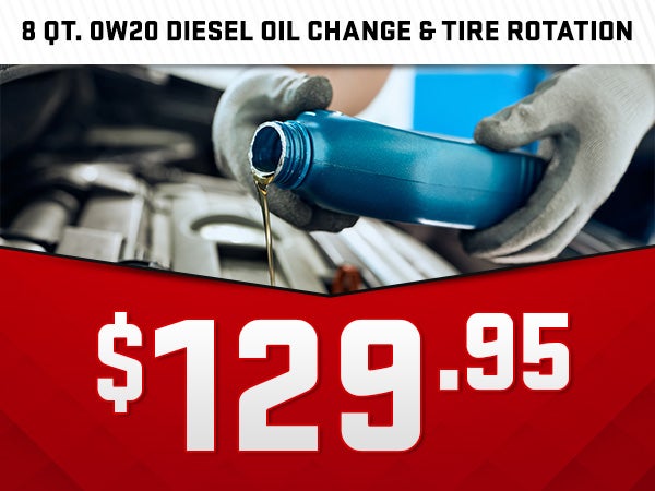 8 QT. 0W20 DIESEL OIL CHANGE AND TIRE ROTATION